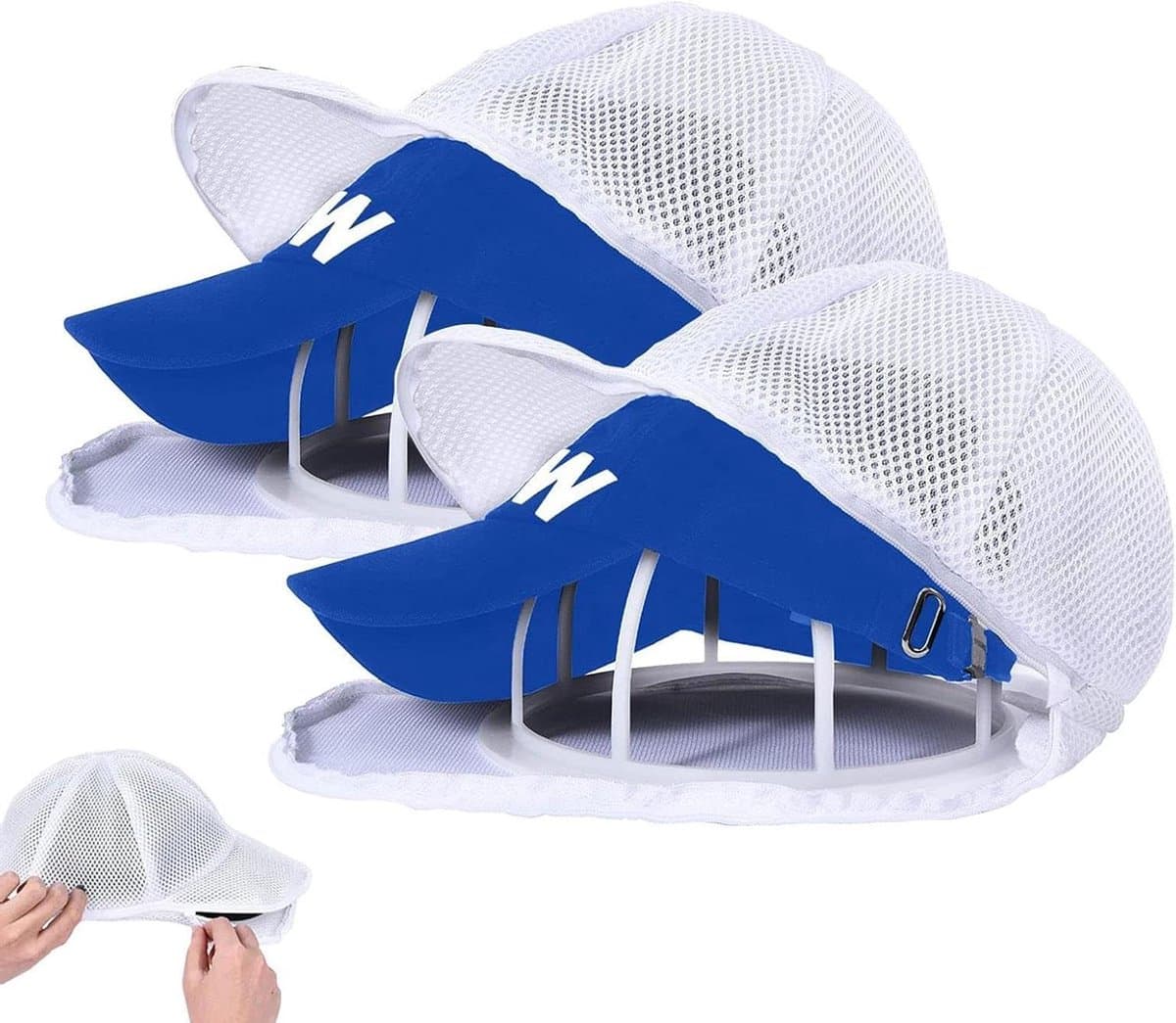 Hoedenwasser - Cap houder - Hoeden reinigen - Vormbehoud wasmachine - 2 stuks - Wit — afbeelding 1