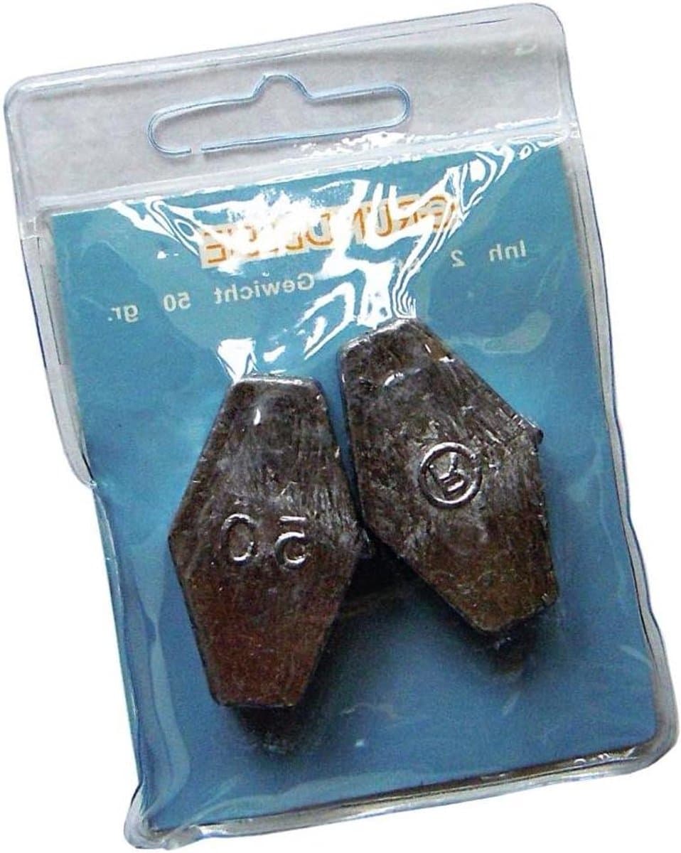 Zeskant Grondlood - Vislood Looplood - Vissen in Diep Water - Zeshoekige Vorm - 50 g - 2 stuks - Grijs — afbeelding 1