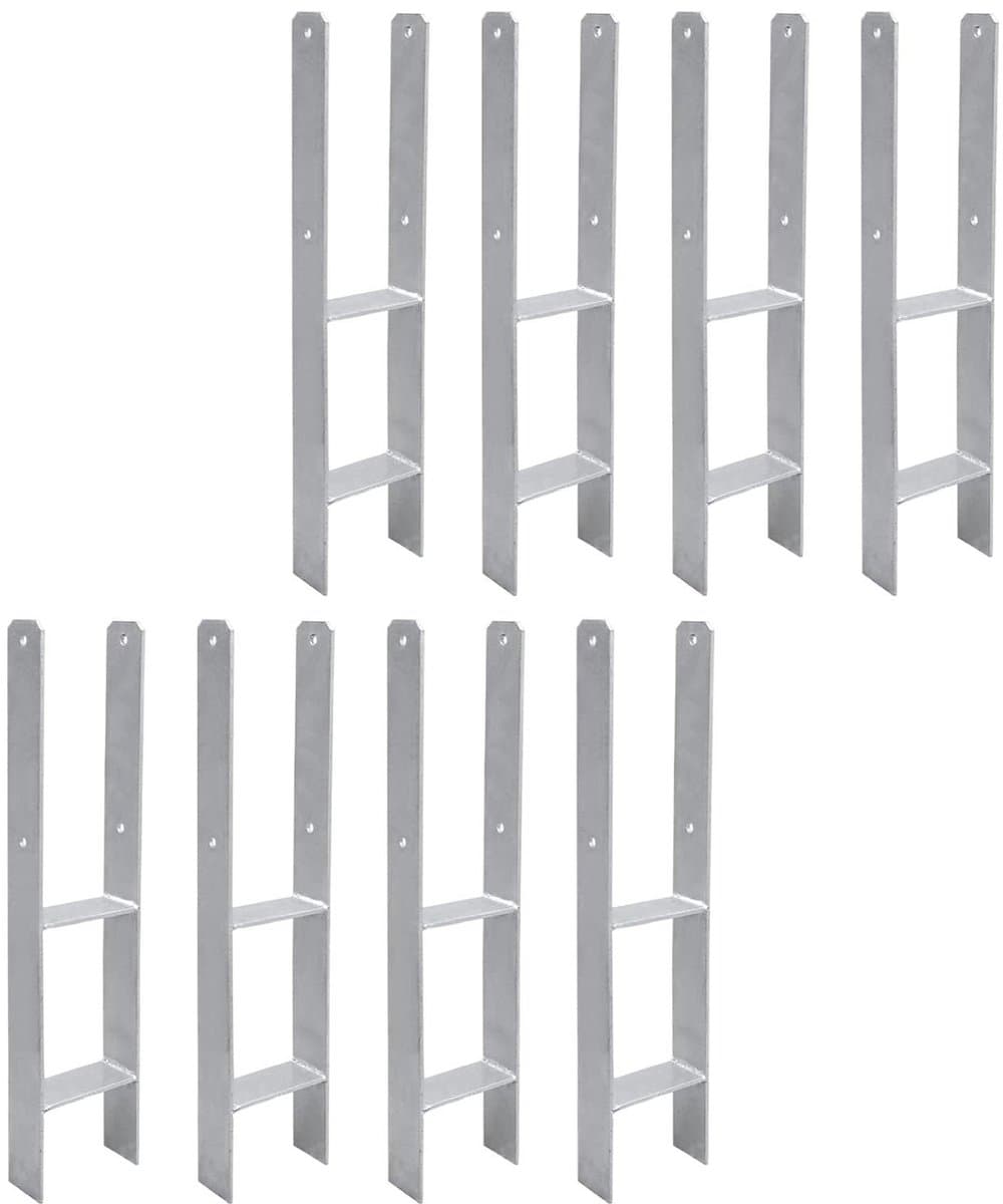 Paalanker set - Grondanker H-anker - Omheining bouwen - Stabiele constructie - 8 stuks - Zwart — afbeelding 1