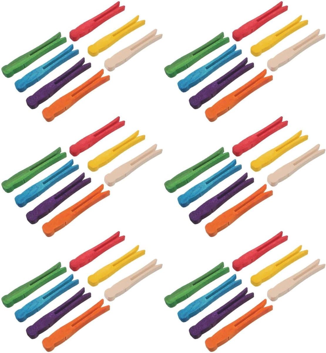 Houten Wasknijpers - Kleine Clips - Knutselprojecten Ophangen - Platte Bek Ontwerp - 100 Stuks - Meerkleurig — afbeelding 1