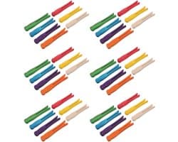 Houten Wasknijpers - Kleine Clips - Knutselprojecten Ophangen - Platte Bek Ontwerp - 100 Stuks - Meerkleurig