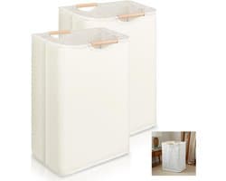 Ruime Wasmanden Set van 2, 40×30×59cm, Ideaal voor Wasopslag met Handvat, Perfect voor Badkamer en Slaapkamer