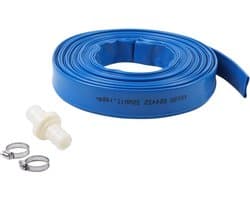 Platte afvoerslang voor waterpompen - 20 m x 25 mm - blauw