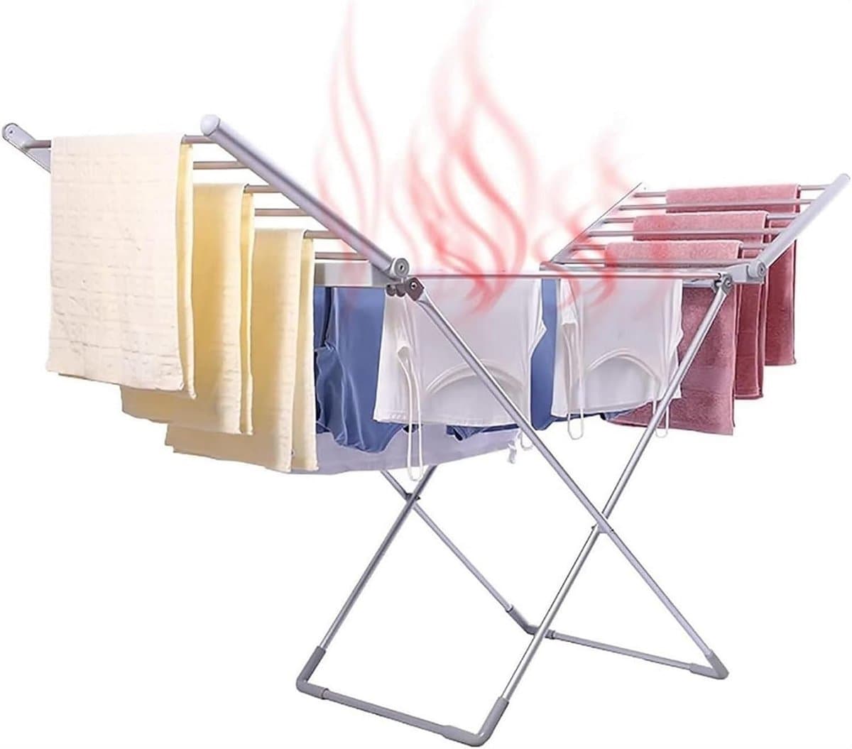 Elektrisch Droogrek - Opvouwbare Wasdroger - Binnen Drogen - Energiezuinig Verwarmd - 147x54x94 cm — afbeelding 1