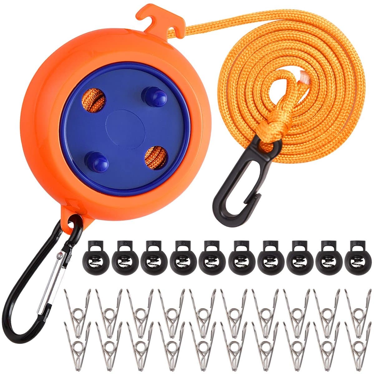 Ibenzoa® Uittrekbare Waslijn - 10 Meter, Draagbaar voor Camping & Reizen — afbeelding 1