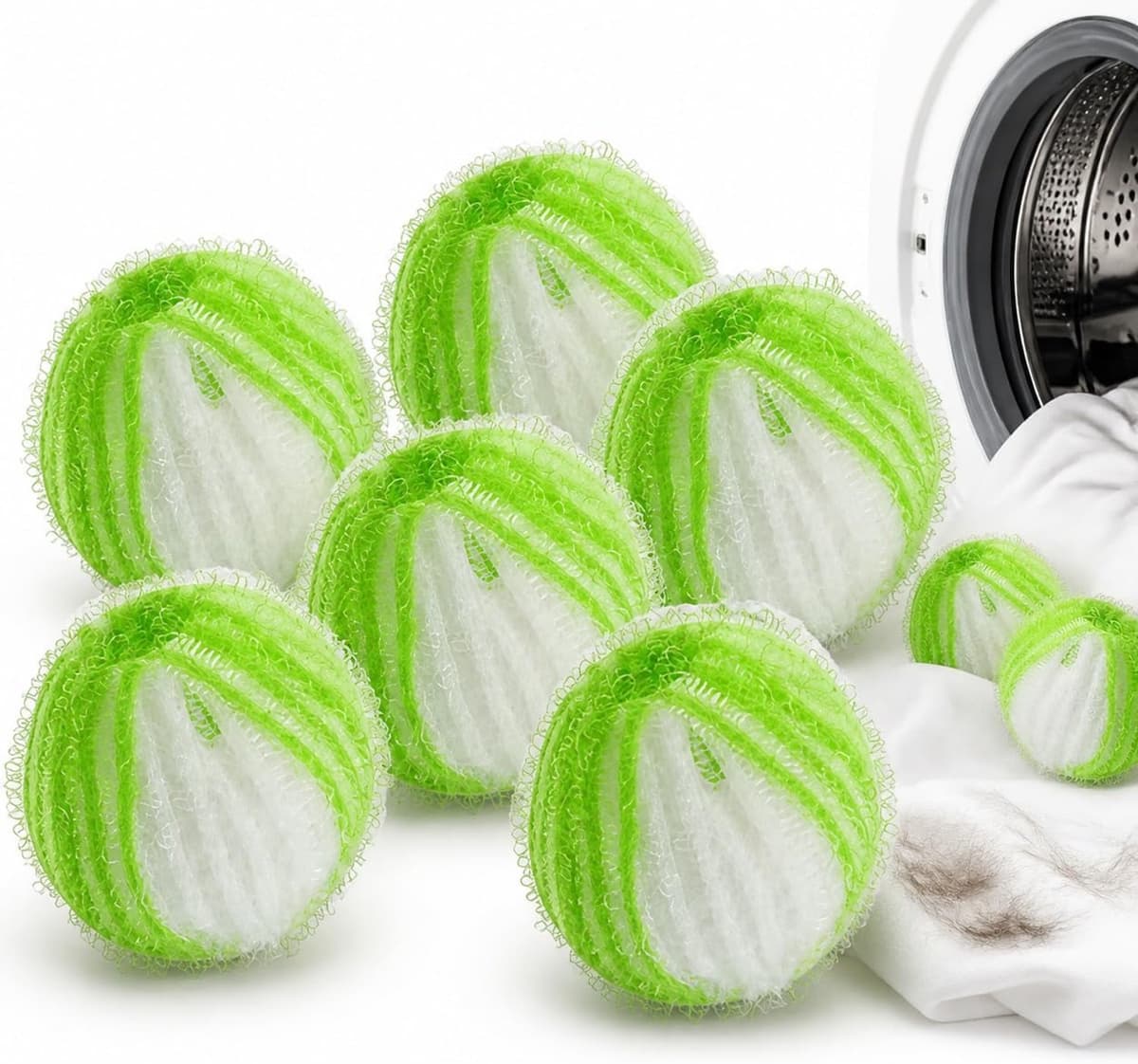 Pluisballen voor wasmachine, 6 stuks dierenhaarverwijderaar voor wasgoed — afbeelding 1