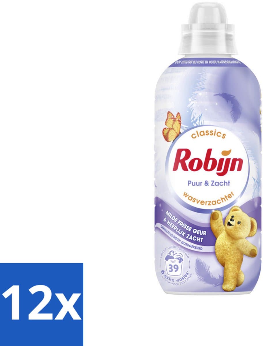 Robijn – Wasverzachter – Puur & Zacht – 780 ml - Voordeelverpakking - 12 stuks — afbeelding 1