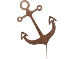 Tuinsteker Anker van Metaal - Roestige Tuindecoratie met Patina (45 cm x 37 cm)
