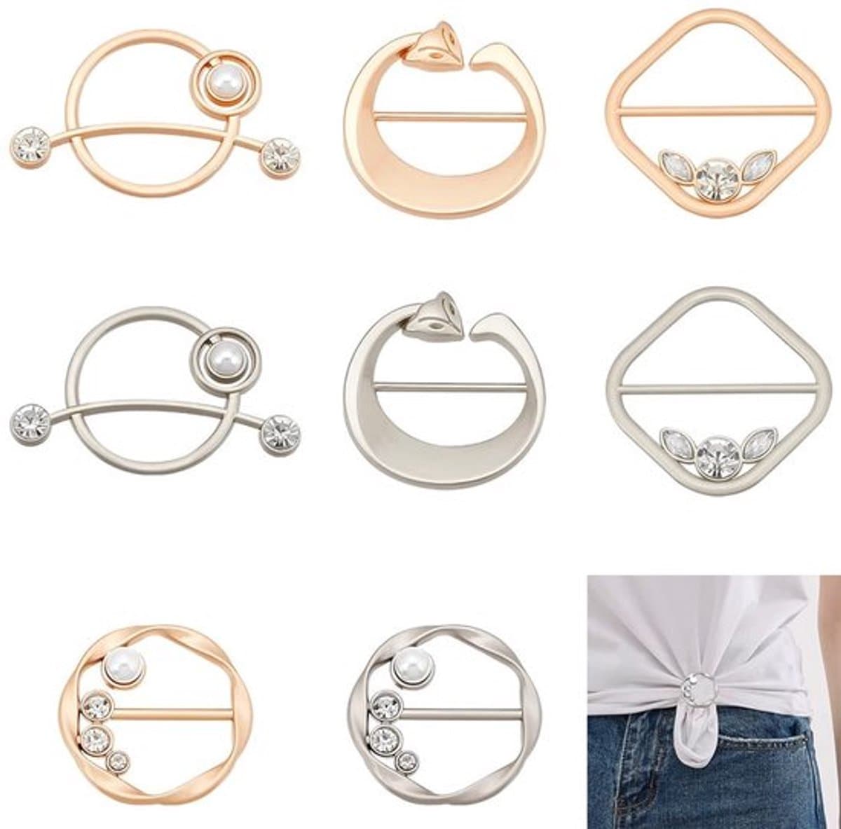 Allecto - Kledingklemmen - T-shirt-clips - Elegante parels - Gemengde — afbeelding 1