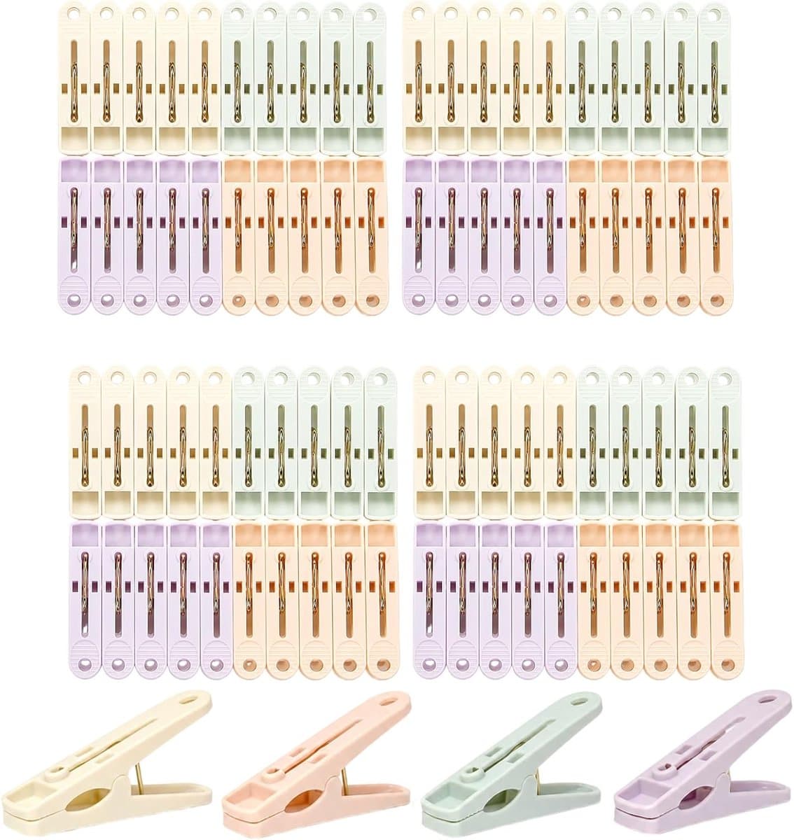 Dailygoods- Wasknijpers 80 Stuks - Wasknijpermand - Waterdicht - Roestvrij Staal - Duurzaam - Geschikt voor Binnen/Buiten - Kledingpegs — afbeelding 1