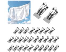 Dailygoods - 30 Stuks Roestvrij Stalen Wasknijpers - Multifunctioneel en Antislip