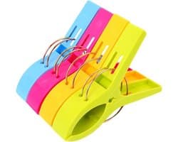 Wasknijpers kunststof - Kledingklemmen - Kleding drogen - Windbestendig ontwerp - 16 stuks - Willekeurig