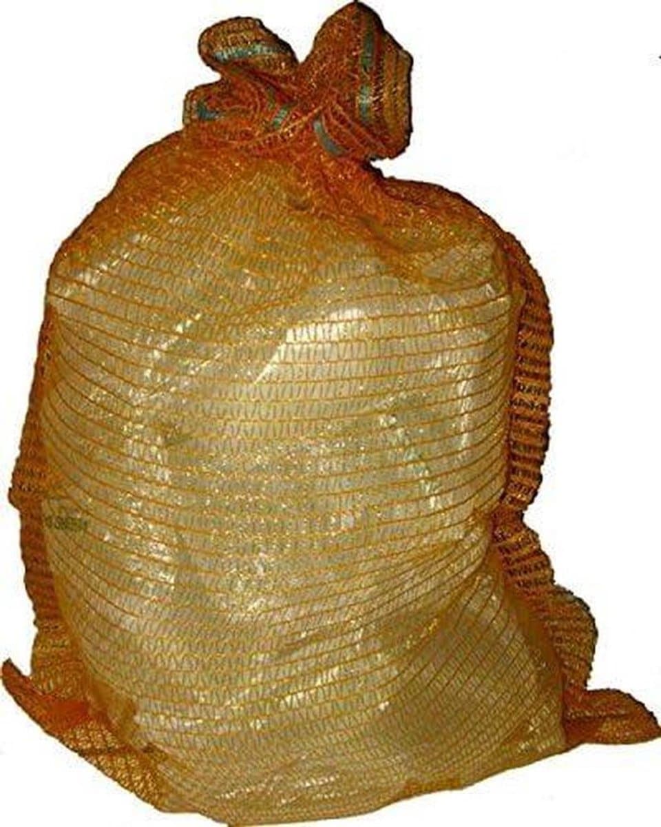 Aardappelzakken Raschelzakken - Opslagzakken - Producten Opslaan - Scheurvast HDPE - 100 stuks - Goudgeel — afbeelding 1