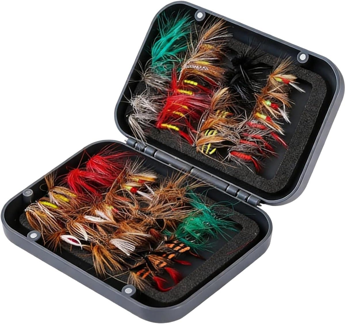 64 poppers en kunstmatige vliegen voor forel en achigan, complete set met opbergdoos, ideaal voor forel en visartikelen — afbeelding 1