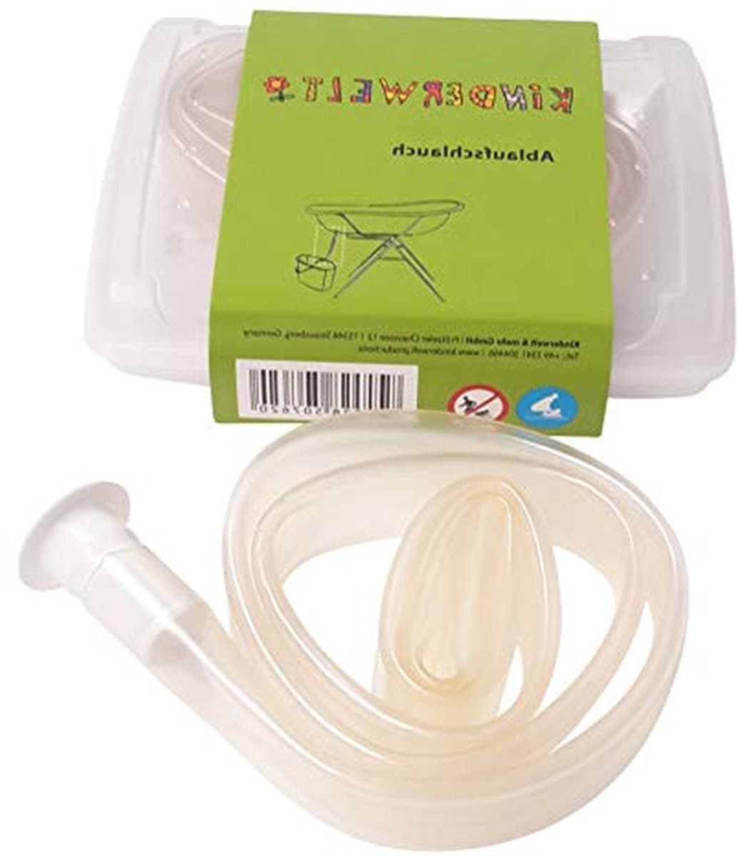 Afvoerslang Babybadje - Badslang Baby - Badje Leegpompen - Met Stop - 100 cm - Doorzichtig — afbeelding 1