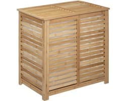 5Five® Sicela Bamboe Wasmand met 2 vakken - 110 liter - Bruin