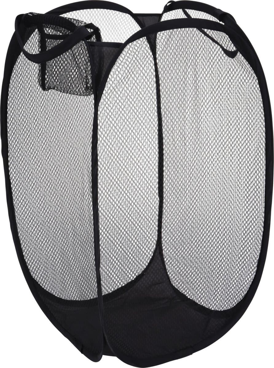 Wasmand flexibel/opvouwbaar - zwart - nylon - 36 x 36 x 58 cm - 64 liter — afbeelding 1