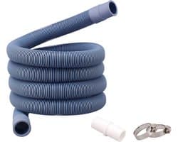 Wasmachine slang- Verlengslang-Universeel-afvoerslang verlengset - Geschikt voor wasmachine vaatwasser - Universeel-1 verlengadapter en 2 slangklemmen-2 meter-afvoerslang voor wasmachine — afbeelding 1