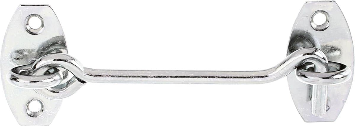 SnelShoppen - Stormhaak 100mm met Hoekplaat en Oogjes | Gegalvaniseerd Staal | 5,2mm Haak-Ø | Voor Tuin, Camping en Klussen — afbeelding 1