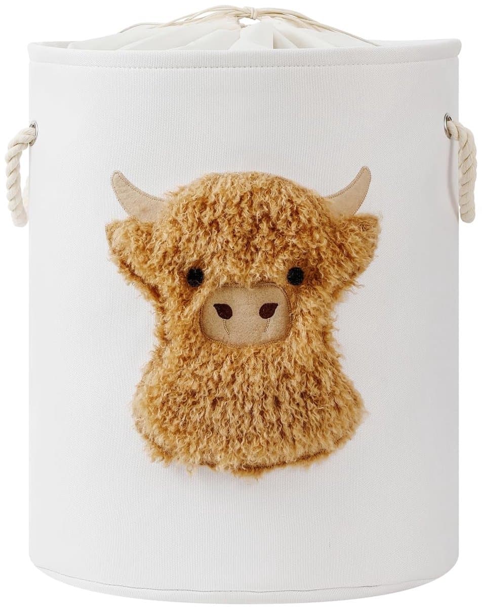 Dailygoods- Wasmand 58L - Wasverzamelaar - Highland Cow - Groot - Duurzaam - Lichtgewicht - Waszak — afbeelding 1