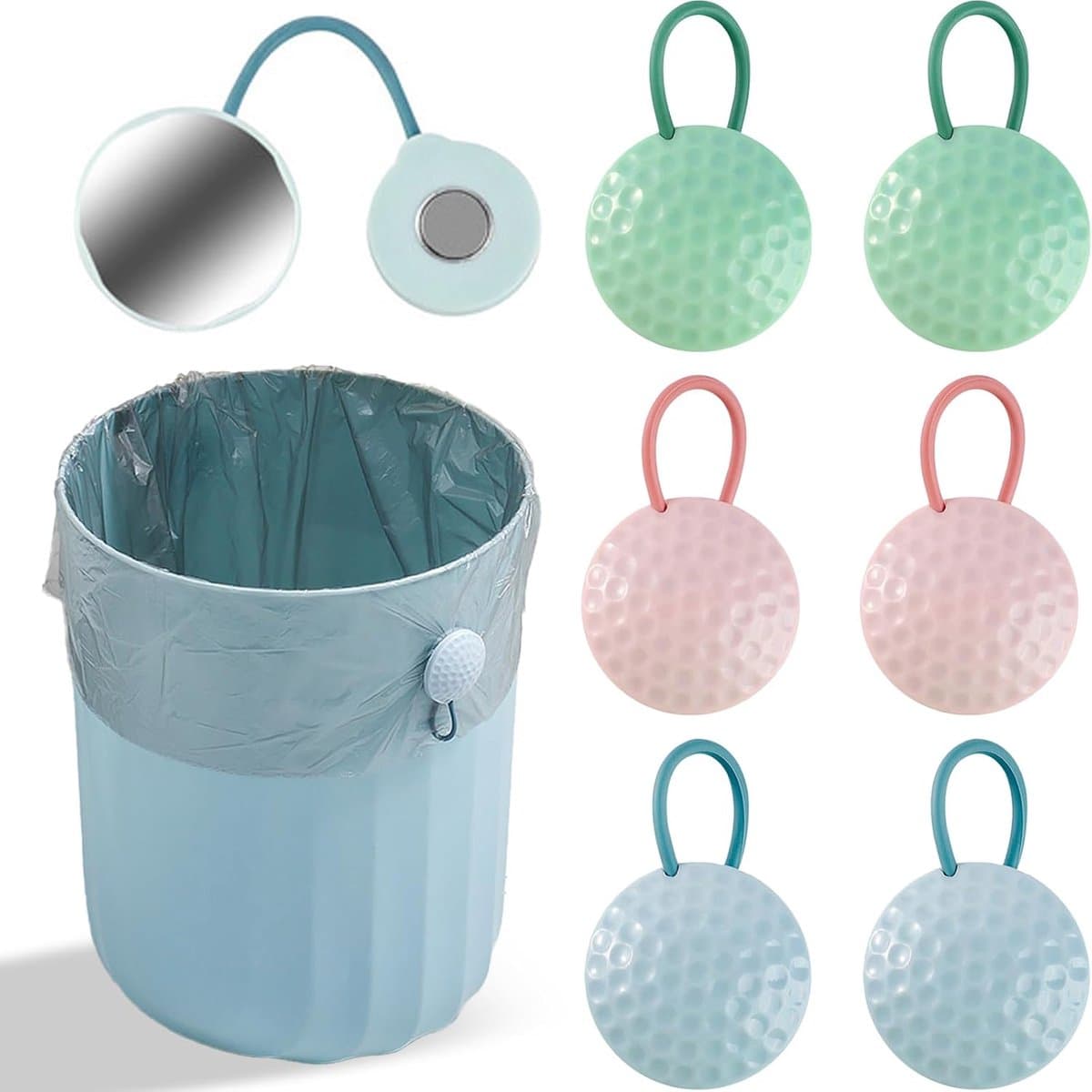 Vuilniszak Clips - Afvalzak Houders - Prullenbakken Netjes Houden - Krachtige Magnetische Grip - 6 Stuks - Multicolor — afbeelding 1