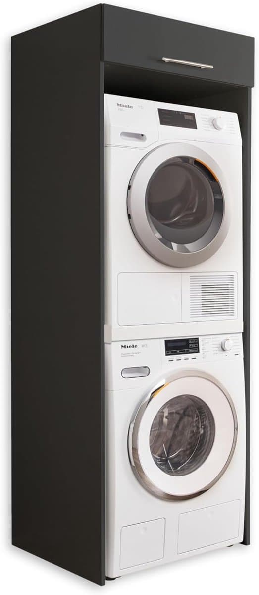 Wasmachinekast - Drogerkast Overbouw - Ruimte Besparen - Stapelbaar Ontwerp - 67.5 x 200 cm - Antraciet — afbeelding 1