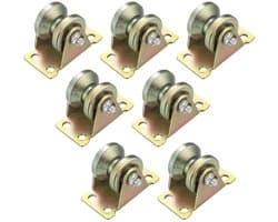 SnelShoppen - 7 Stuks Pulleys voor Touwen, V Groef Rolwiel, Takel Blokken, Hijssystemen, Zware Wielen voor Waslijn, Hoist Systeem, Roller Poorten