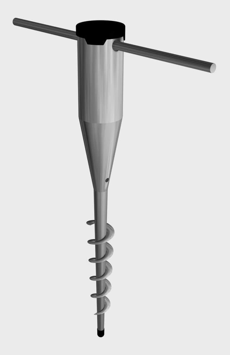 Grondanker Parasolhouder - Parasolvoet Grondplug - Parasol Plaatsen - Met Draaihendel - 55 cm Lengte - Zilverkleurig — afbeelding 1