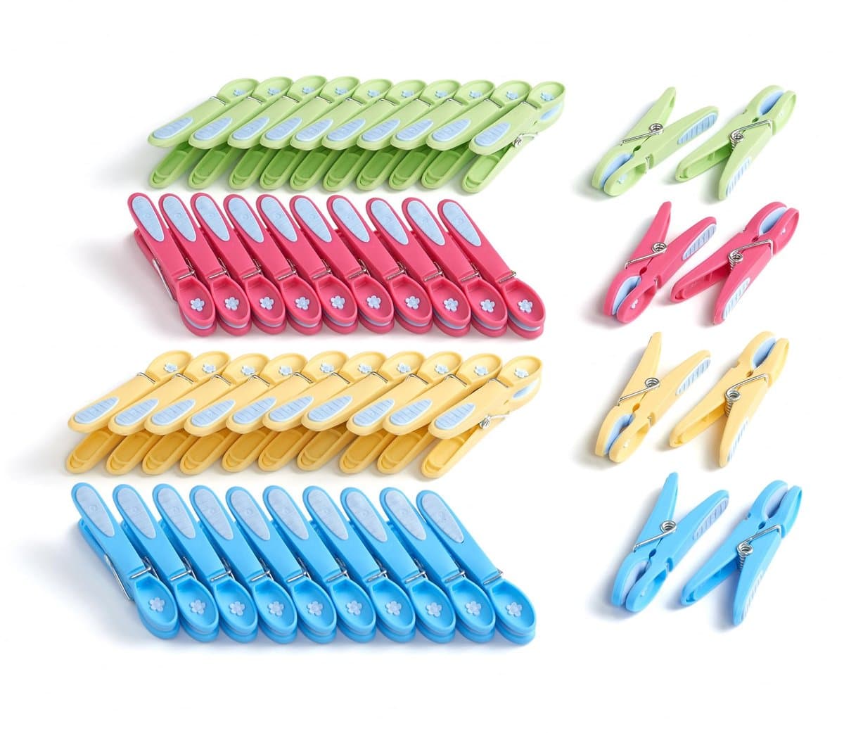 Dailygoods- Wasknijpers Bloem - 48 Stuks - Duurzaam - Soft Clips - UVA/UVB-bestendig - Vorst- en Roestbestendig - Robuust Plastic - Wasknijper — afbeelding 1