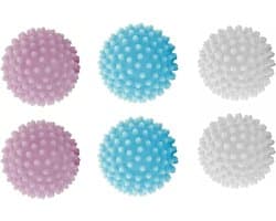 wasbal voor wasmachine, wasbal, 6 stuks drogerballen voor wasdroger, egelballen voor pluizige was, voor thuis, kleding, reiniging, herbruikbaar