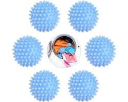 SnelShoppen - 6-Pack Wasmachine Droogballen - Herbruikbare Wasballen - Tumble Dryer Ballen - Milieuvriendelijk PVC - Blauw - Efficiënte Wasaccessoires