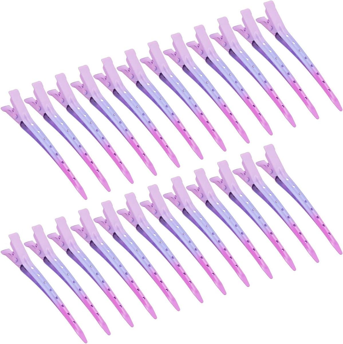 Haarclips - Krokodillenklemmen - Haarstyling - Roestvrij metaal - 24 stuks - Roze kleurverloop — afbeelding 1
