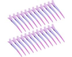 Haarclips - Krokodillenklemmen - Haarstyling - Roestvrij metaal - 24 stuks - Roze kleurverloop