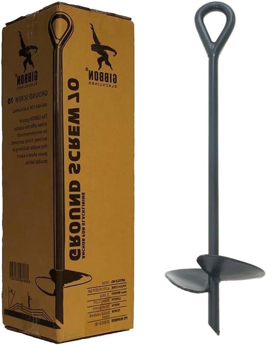 Grondschroef - Grondanker Bodemschroef - Slacklines Spannen - Zonder Bomen - 70 cm - Zwart — afbeelding 1