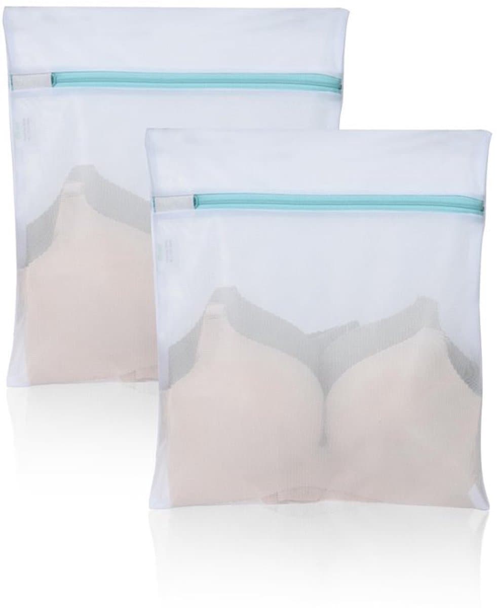 OTraki Mesh waszakken met ritssluitingen, 2 stuks 30 x 40 cm baby waszak voor wasgoed herbruikbare delicate waszak beha wasmachine tas voor sokken lingerie ondergoed — afbeelding 1