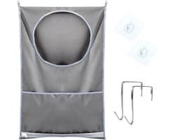 Waszak Ruimtebesparend - Hangende Wasmand - Wasverzamelaar - 2 Zuighaken - 2 Roestvrijstalen Deurhaken - 50x77cm