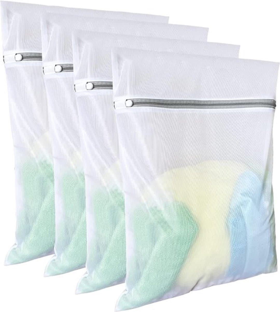 Waszakken van mesh (4 stuks, 40 x 50 cm), stijlvolle waszakken geschikt voor studentenkamers, slaapzalen en opslag. — afbeelding 1