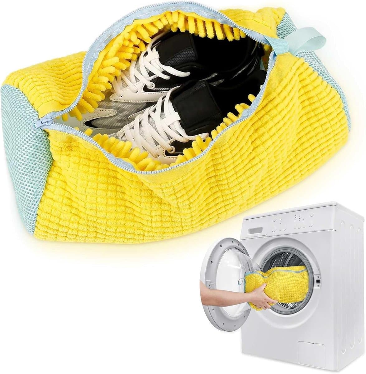 Waszak met Rits, Herbruikbare Waszak voor Schoenen, Polyester, 39 x 19 cm, Ideaal voor Wassen en Beschermen van Kleding — afbeelding 1