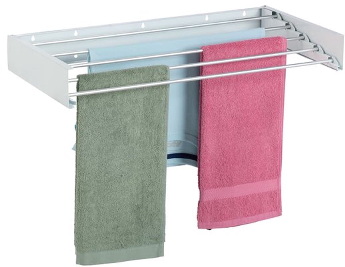 Solvix wanddroogrek inklapbaar - 15 x 80 x 40 cm - binnen - buiten - wit — afbeelding 1