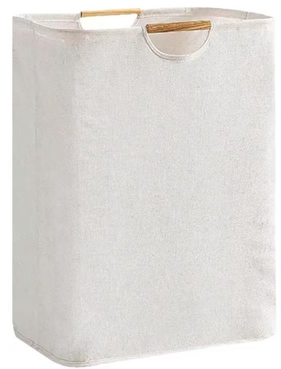 Wasmand - Grote wasmand - Opvouwbare wasmand - Wasbox - Waszak - Wasmand met handvat - Bamboe wasmand - Opbergmand - Waszak voor badkamer, slaapkamer & wasruimte - 30 x 30 x 40 cm — afbeelding 1