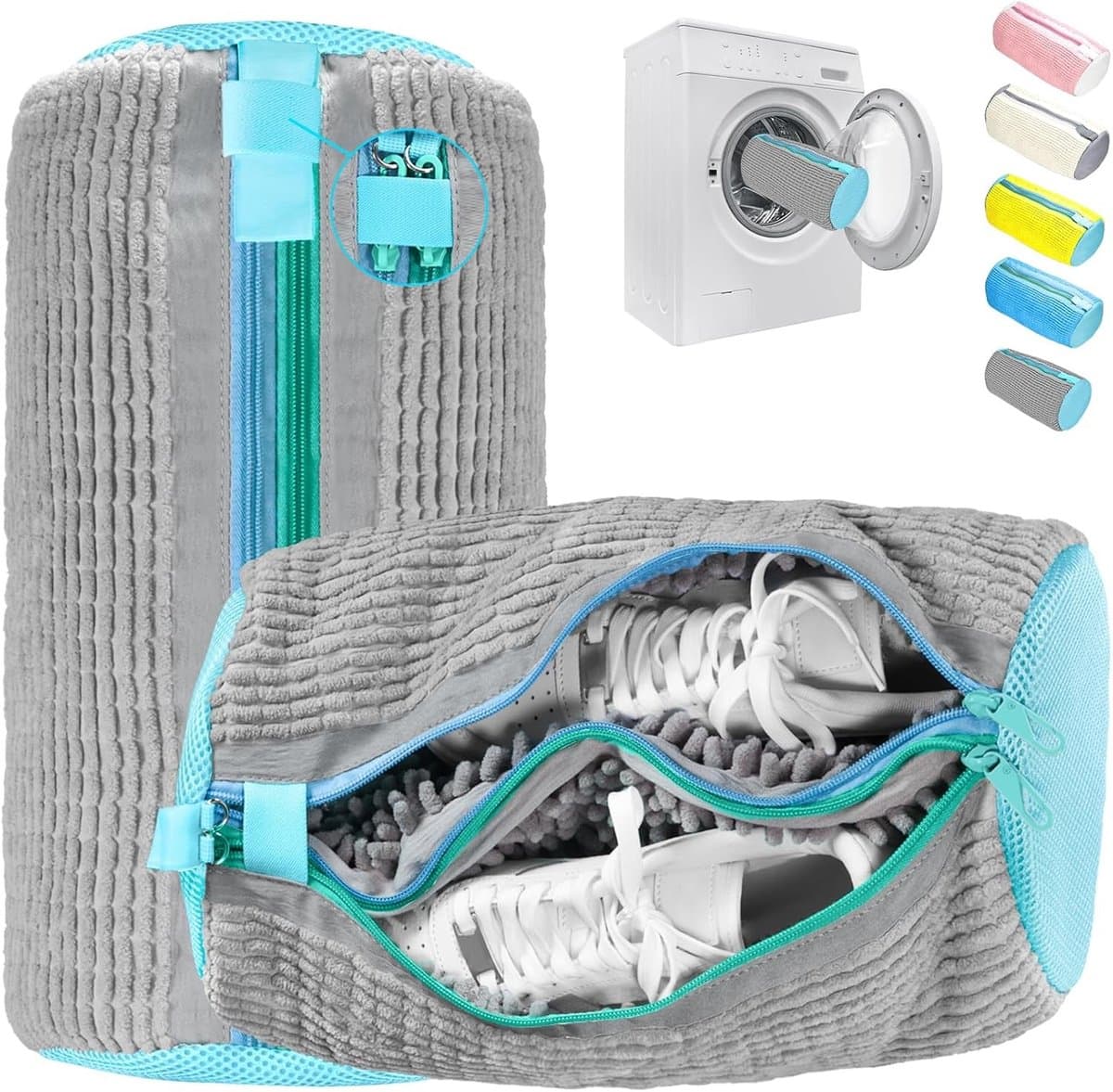 Waszak voor Schoenen - 2-in-1 Schoenwaszak met Dubbele Rits, 360° Reiniging, Herbruikbaar en Ideaal voor de Wasmachine — afbeelding 1