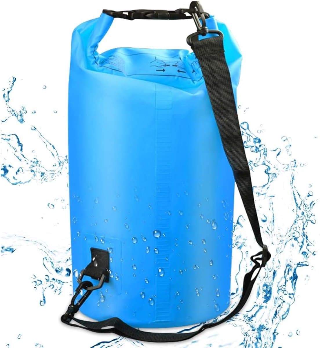 mizikuu Waterdichte tas, 10 l, Dry Bag met verstelbare schouderriem, waterdicht, duurzaam, veelzijdig, organizer voor strand, camping, kajakken, vissen, raften, zwemmen, boottochten, wandelen, blauw — afbeelding 1
