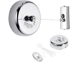 SnelShoppen - RVS & Nylon Uittrekbare Waslijn 2.8M - Binnen/Buiten Waslijn - Silver - Duurzaam voor Natuurlijke Drogen van Kleding - Modern Design