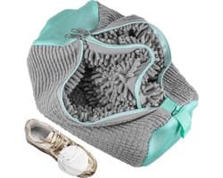 2-in-1 Schoenwaszak voor de Wasmachine, Herbruikbare Waszak voor Schoenen met Rits en 360° Reiniging, Ideaal voor Sneakers en Sportschoenen, Grijs