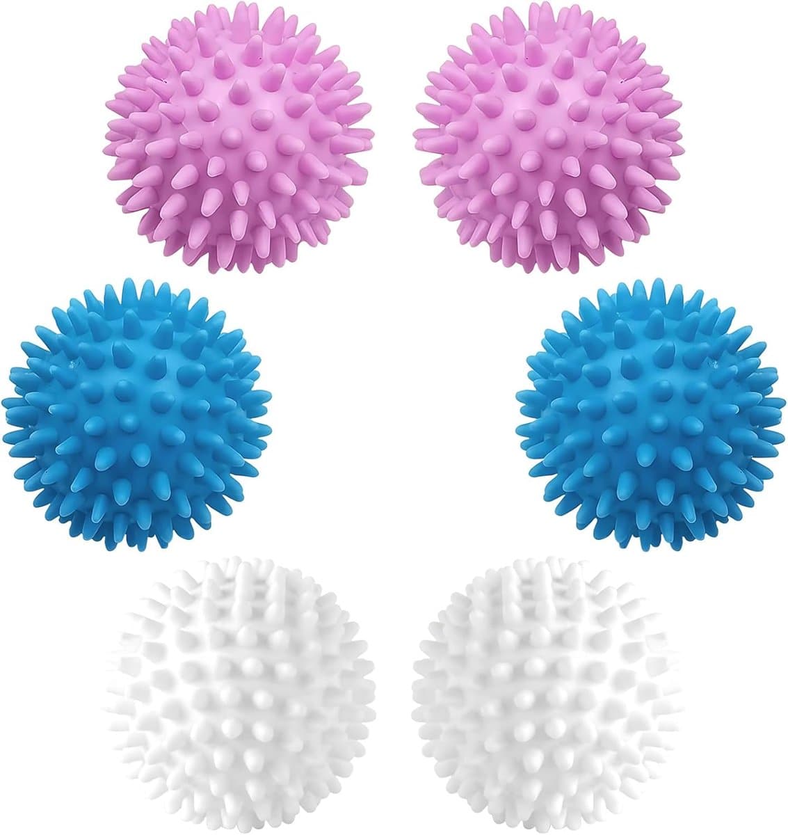 SnelShoppen - 6 Stuks Drogerballen, Wasballen voor Wasdroger - Natuurlijke Pluizigheid en Antistatische Effecten - Blauw, Wit, Paars - Ideaal voor Don — afbeelding 1