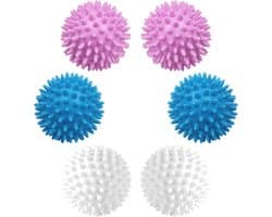 SnelShoppen - 6 Stuks Drogerballen, Wasballen voor Wasdroger - Natuurlijke Pluizigheid en Antistatische Effecten - Blauw, Wit, Paars - Ideaal voor Don