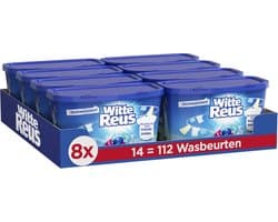 Witte Reus 3+1 Power Caps Wasmiddel Capsules | 8 x 14 wasbeurten | 112 wasbeurten | Voordeelverpakking