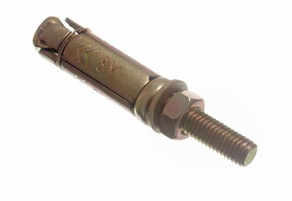 Projecterende Anker Bouten - Metselwerk Ankers - Zware Bevestigingen - Roestbestendige Plating - M8 x 75 mm - Geel Verzinkt — afbeelding 1