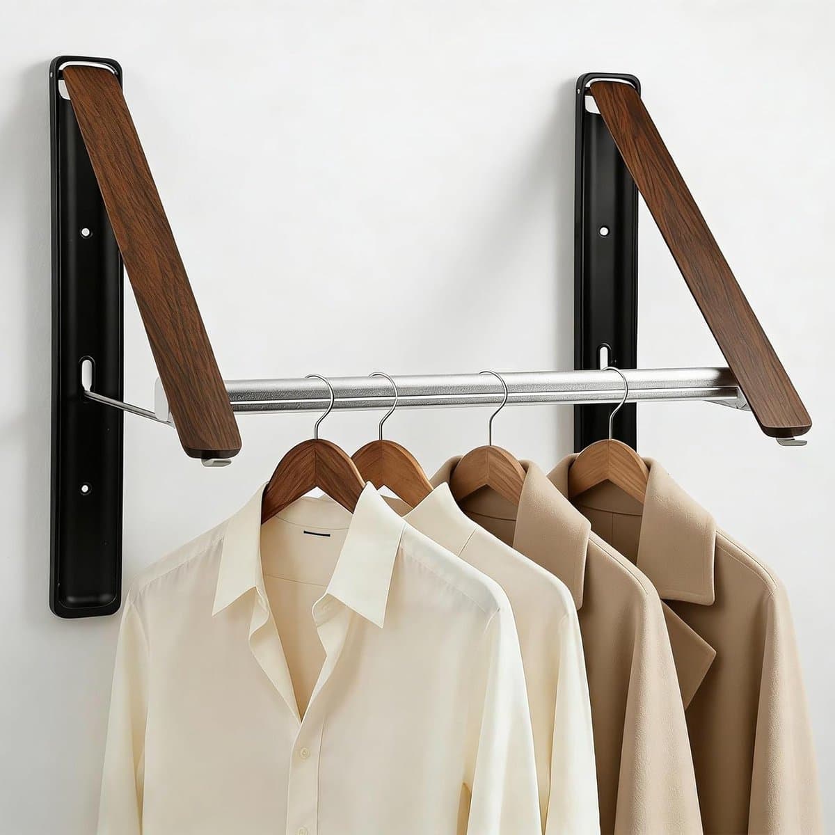 Vouwbare Droogrek voor Kleding met 6 Groeven - Ideaal voor Over de Deur Hangen, Ruimtebesparend en Handig voor Jassen en Kledingstukken — afbeelding 1