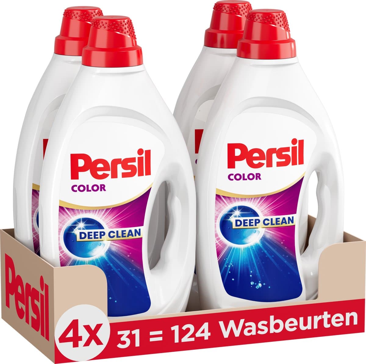 Persil Gel Color - Vloeibaar Wasmiddel - Gekleurde Was - 4 x 31 Wasbeurten - Voordeelverpakking — afbeelding 1